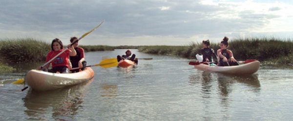 kayak por las marismas del Río Guadiana, Huelva