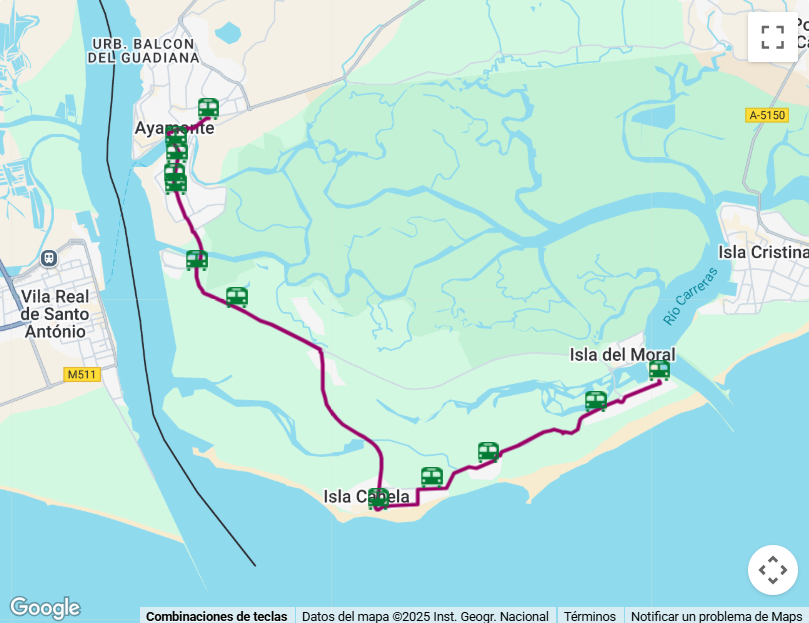 AUTOBUS ISLA CANELA PUNTA DE MORAL AYAMONTE